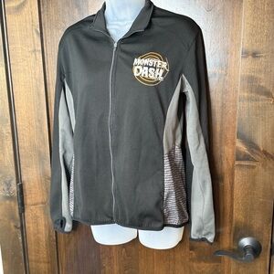 Black Women's zip up athletic running jacket Size M from Monster dash